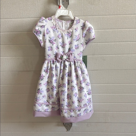 Rare Editions Purple and White Floral Dress - Picture 1 of 7